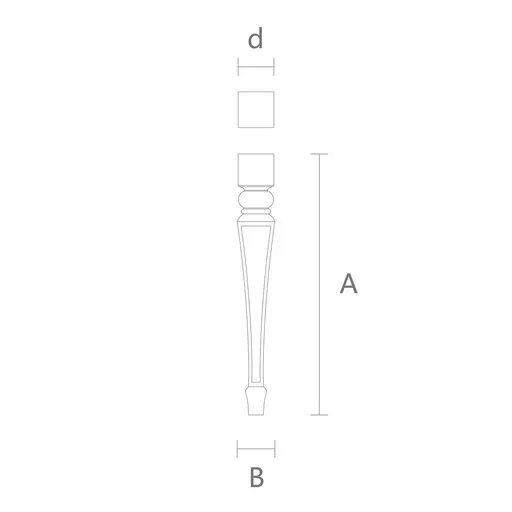Square top tapered table legs with carved elements - 1